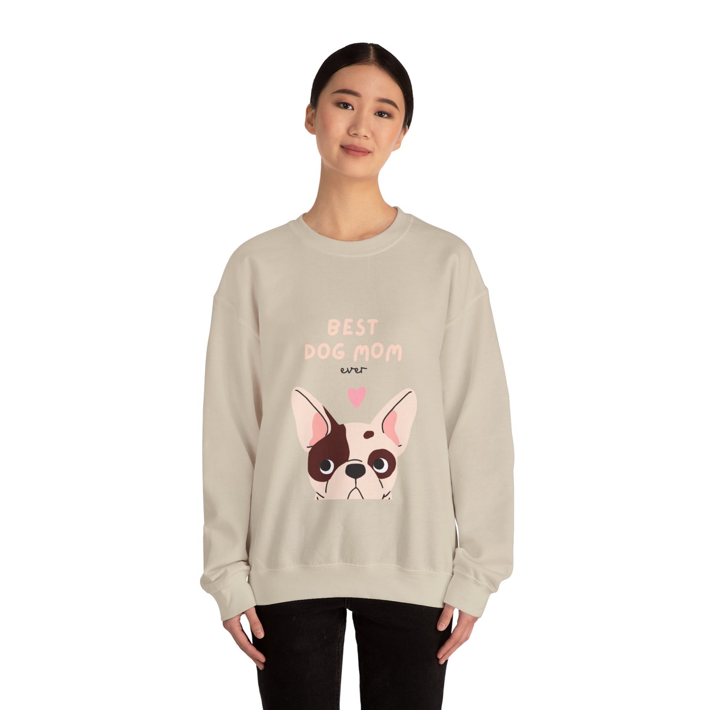 Best Dog Mom Sweatshirt — Cute French Bulldog Crewneck for Dog Lovers