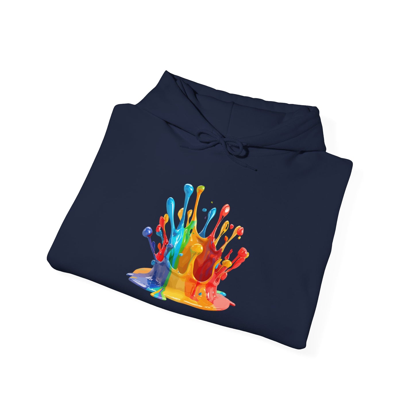 Color Splash Crown Hoodie – Rainbow Paint Crown Graphic Sweatshirt