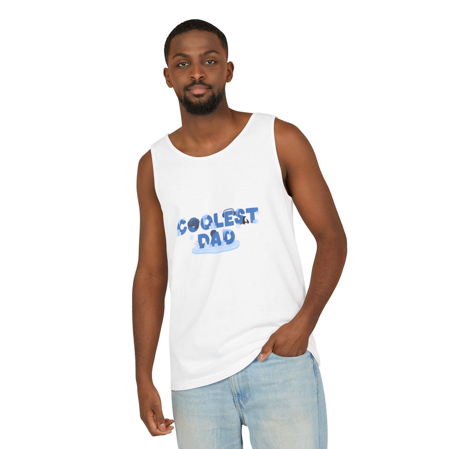 Coolest Dad Tank Top — Light Blue Retro Father's Day Tee