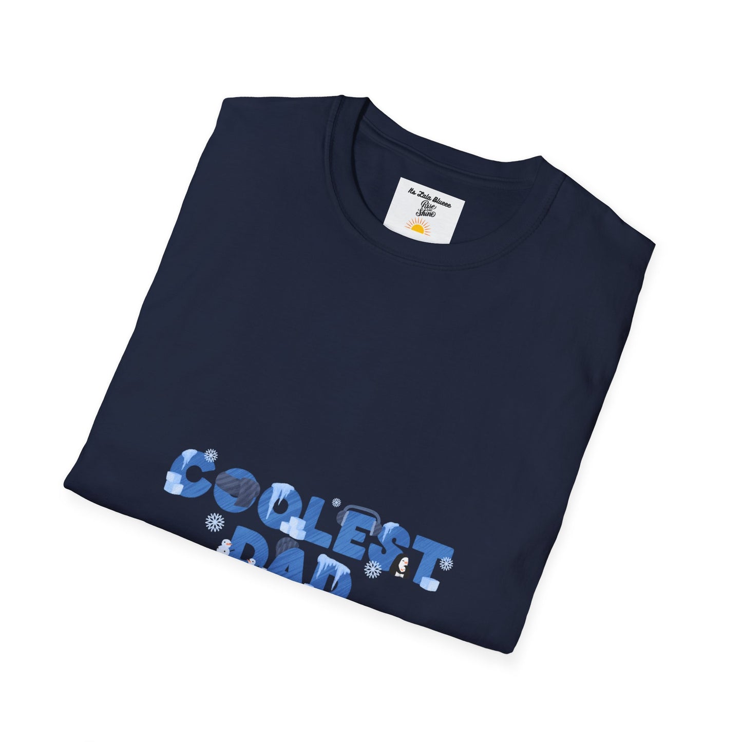 Coolest Dad T-Shirt — Blue Pattern "Coolest Dad" Graphic Tee