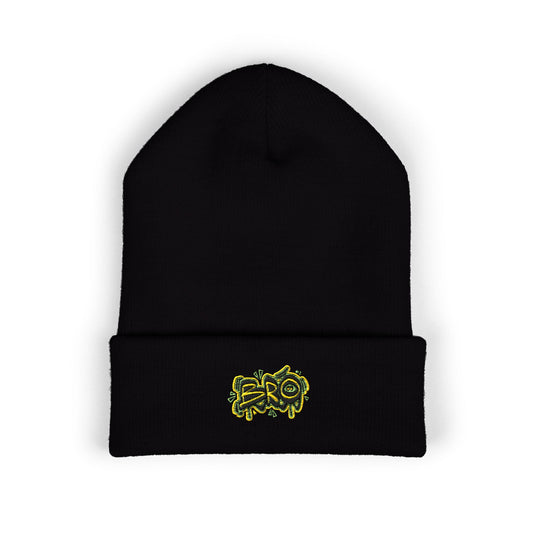 Embroidered 'Zero' Street Art Cuffed Beanie — Cozy Urban Knit Hat