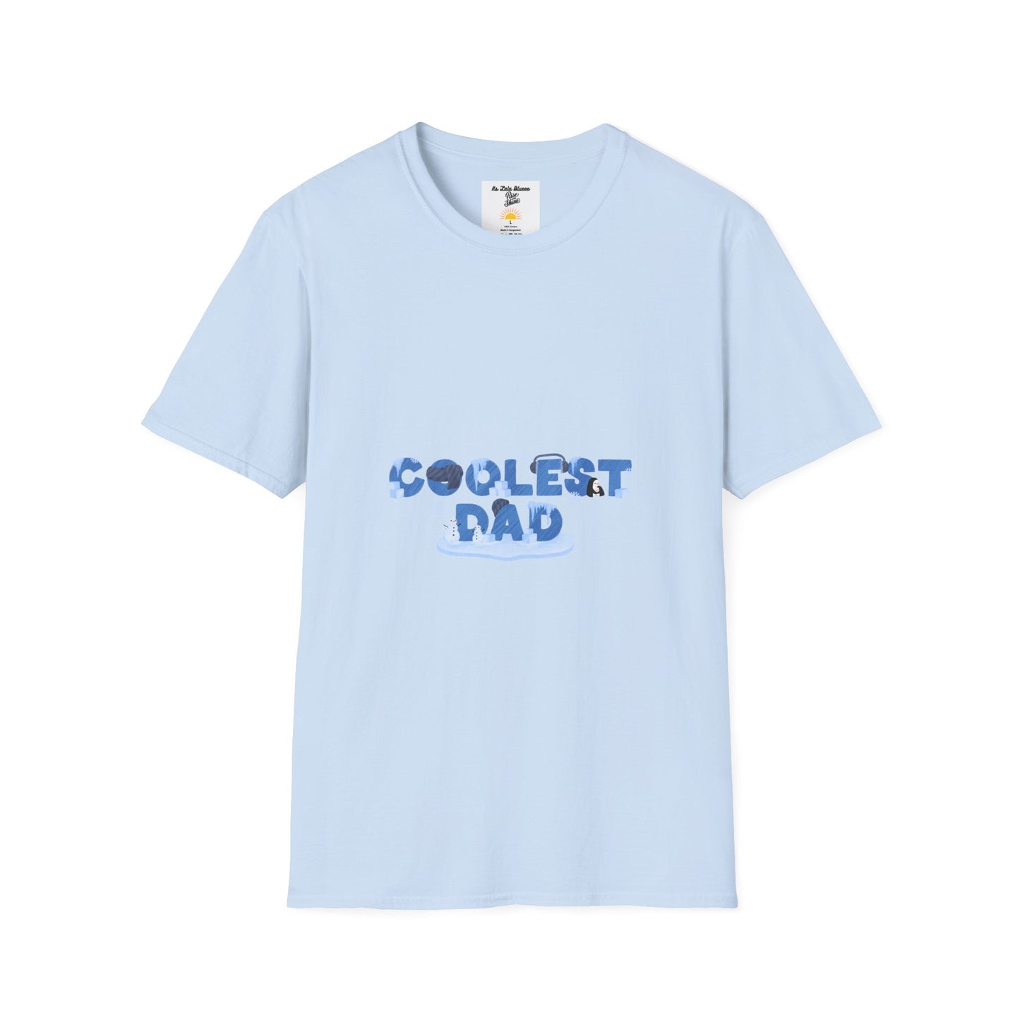 Coolest Dad T-Shirt — Blue Pattern "Coolest Dad" Graphic Tee