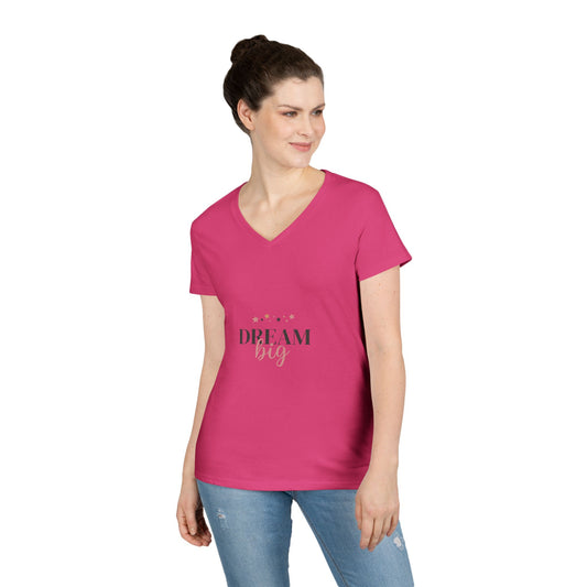 Dream Big V-Neck Tee — Inspirational Women's Graphic T-Shirt