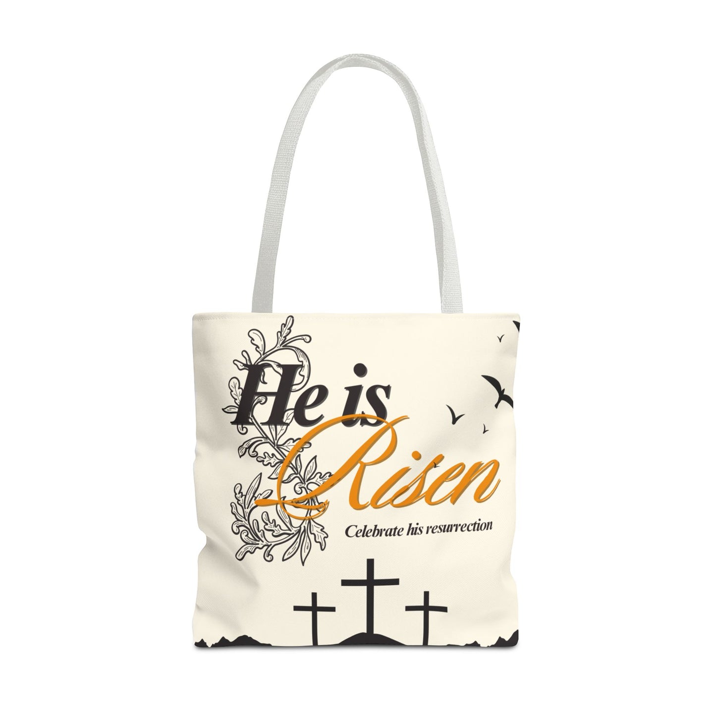 He Is Risen Easter Tote Bag — Christian Resurrection Canvas Tote