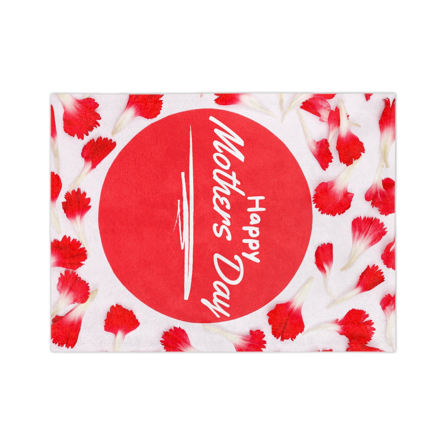 Happy Mother's Day Velveteen Blanket — Red Carnation Microfiber Throw
