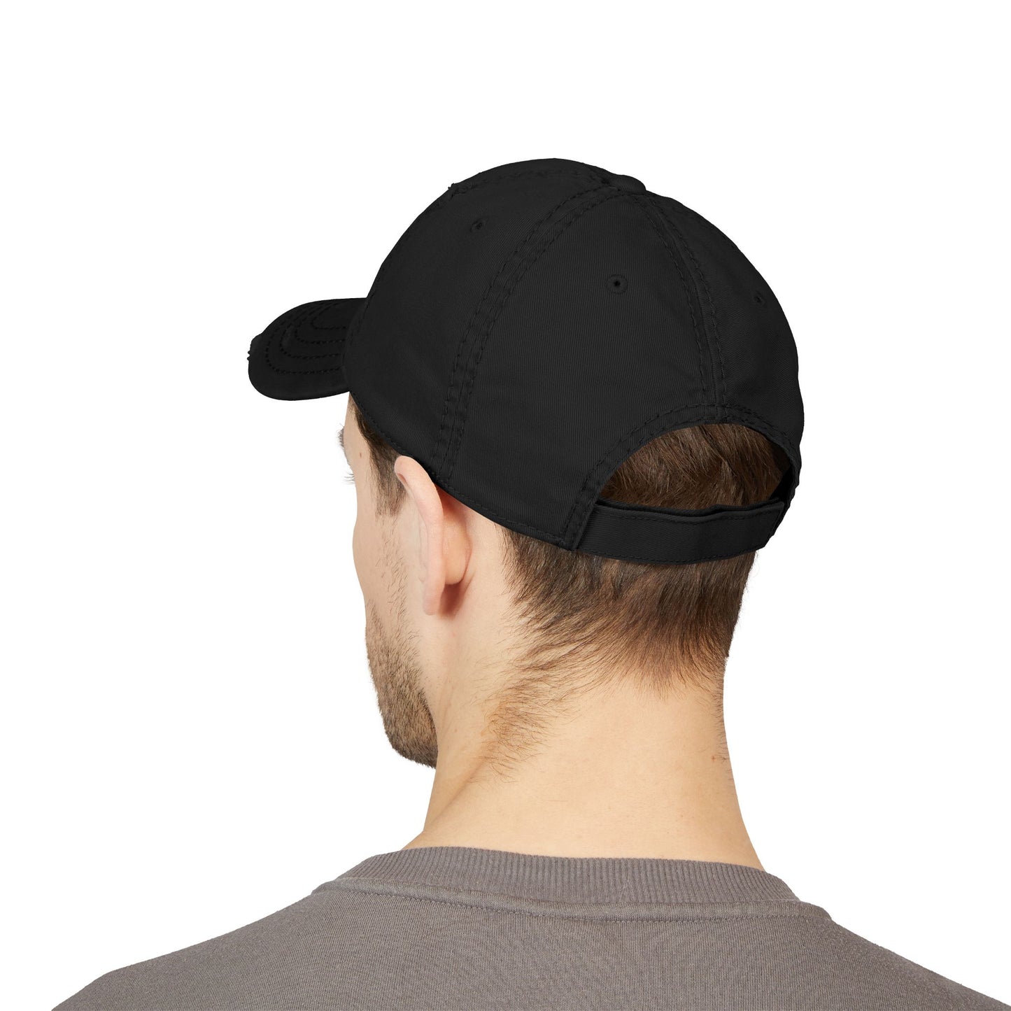 Daddy Embroidered Distressed Dad Hat – Blue Sequin Script