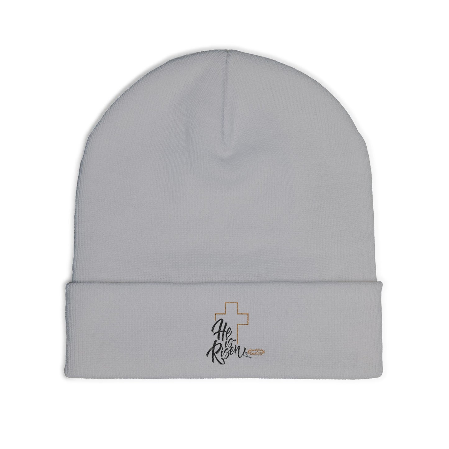 He Is Risen Embroidered Knit Beanie