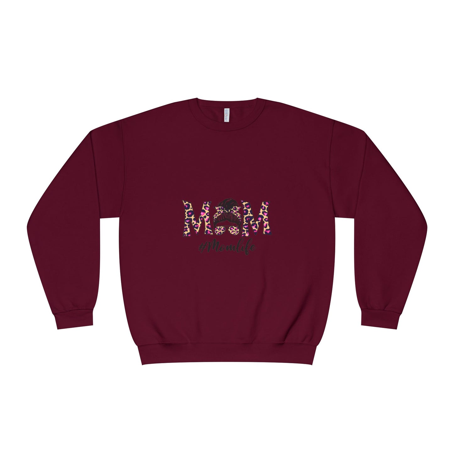 Momlife Floral Crewneck Sweatshirt — “MOM” Leopard Floral Design