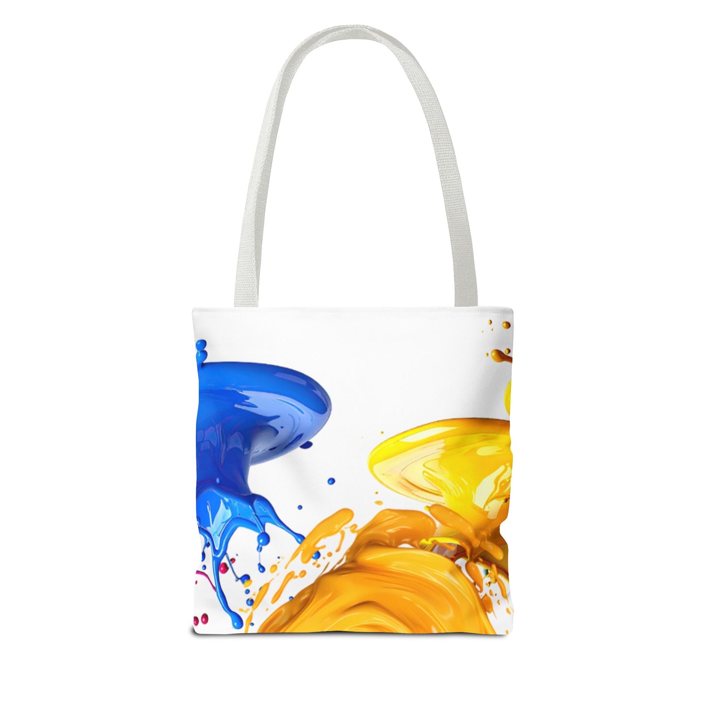 Color Splash Tote Bag – Vibrant Blue & Yellow Paint Splash All-Over Print