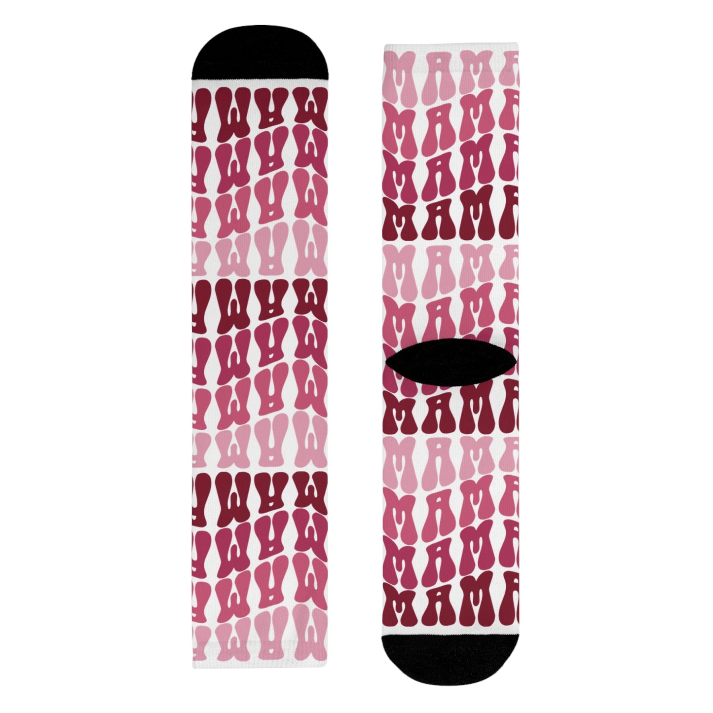 Pink Tie-Dye Crew Socks – Sublimated Patterned Socks