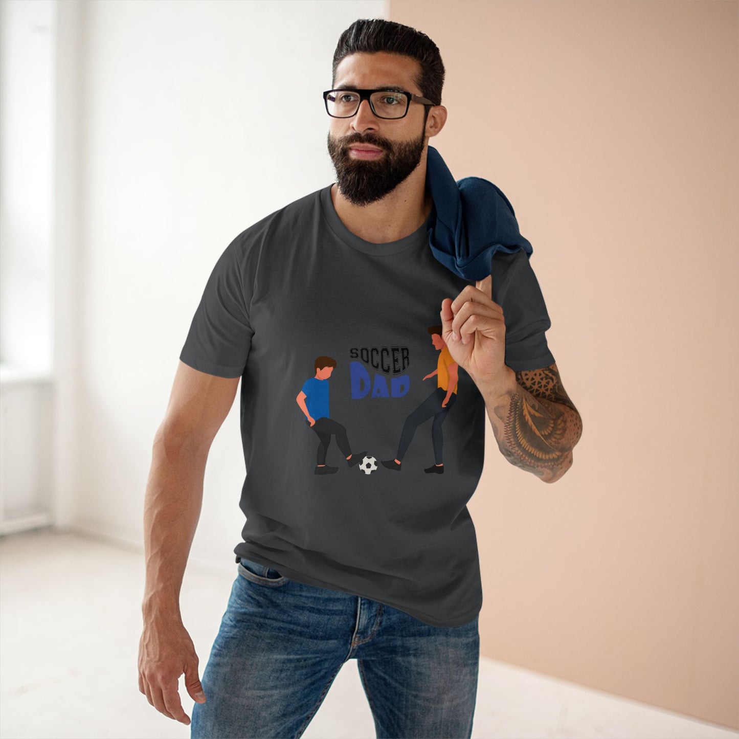 Soccer Dad T‑Shirt — Father & Child Playing Soccer Graphic Tee