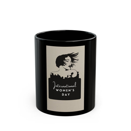 International Women’s Day Black Mug — Feminist Silhouette Coffee Cup (11oz, 15oz)