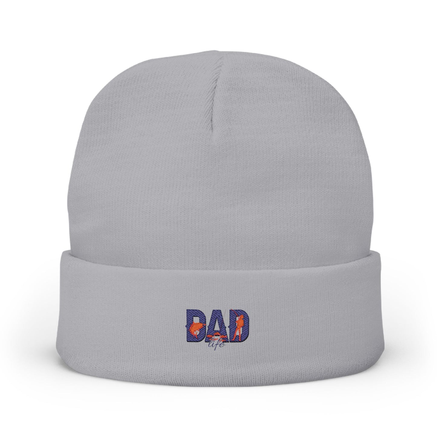 Embroidered 'DAD' Knit Beanie – Floral Accent Winter Hat for Fathers