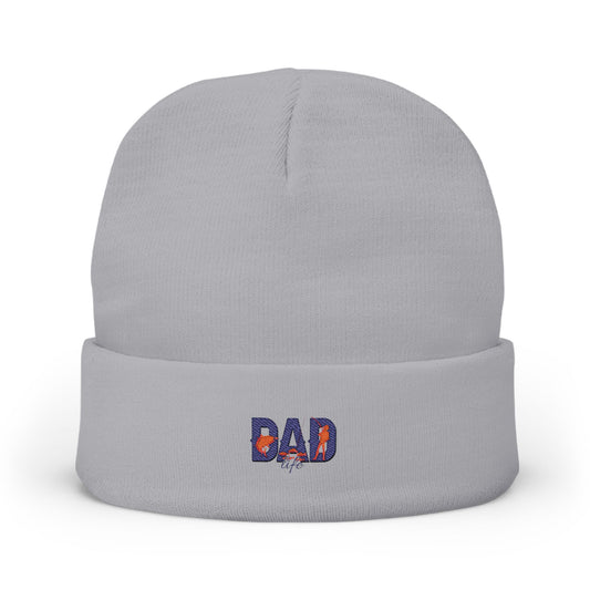 Embroidered 'DAD' Knit Beanie – Floral Accent Winter Hat for Fathers