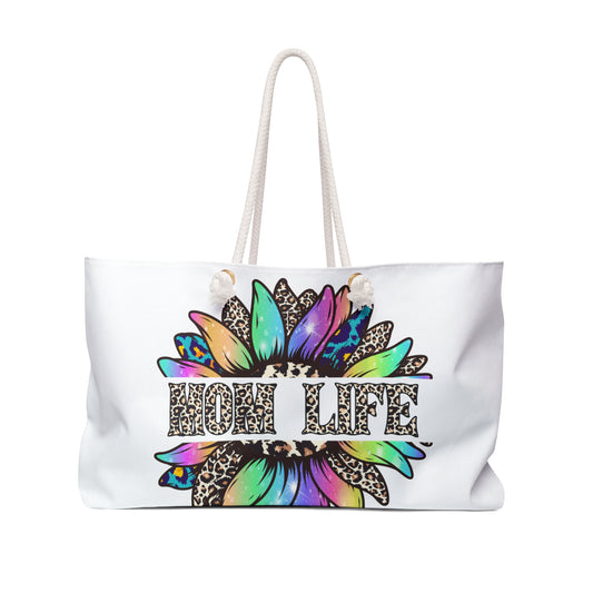 Weekender Bag — Boho Life Floral Leopard Print Travel Tote