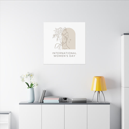 International Women's Day Canvas Wall Art — Minimal Line Art Portrait