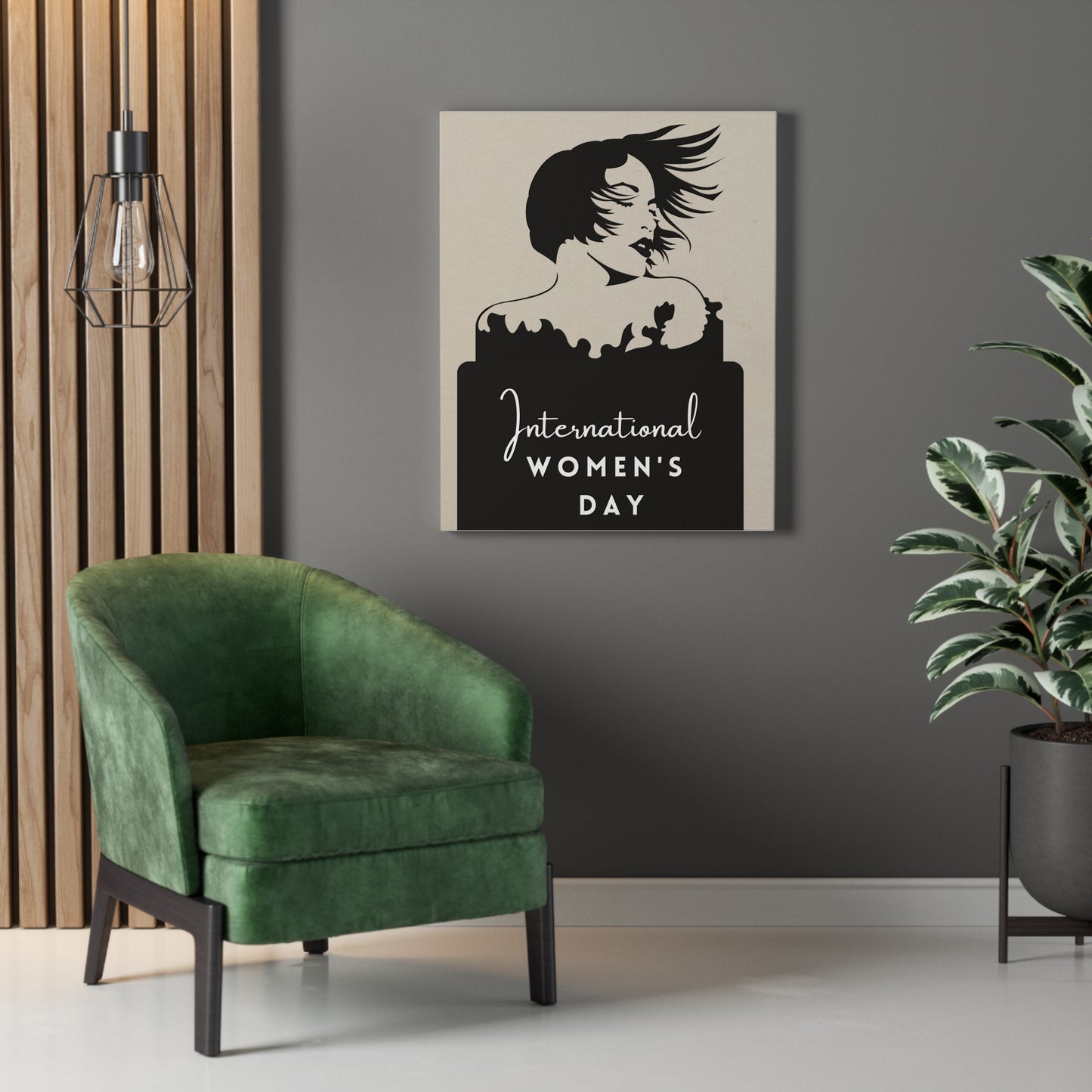 International Women’s Day Canvas Wall Art — Feminine Silhouette Stretched Canvas