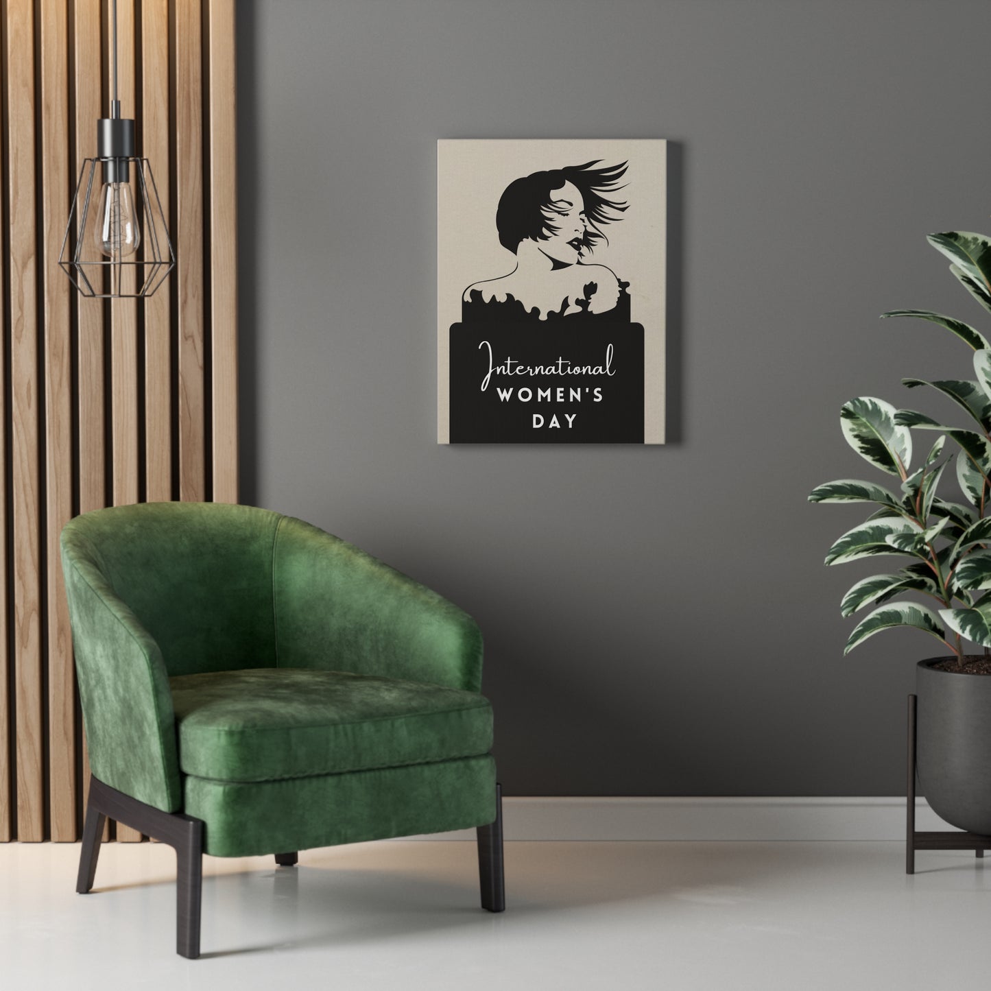 International Women’s Day Canvas Wall Art — Feminine Silhouette Stretched Canvas
