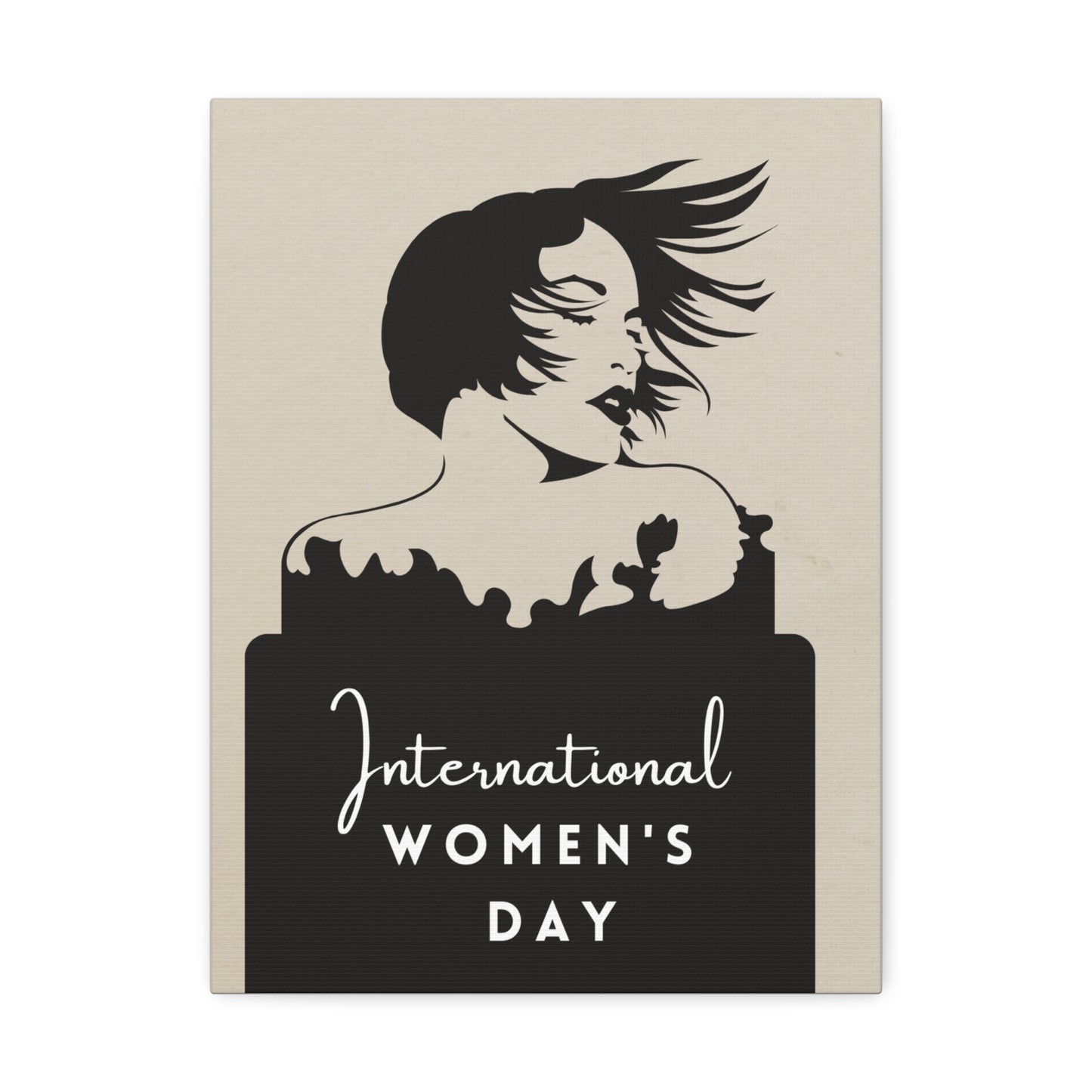 International Women’s Day Canvas Wall Art — Feminine Silhouette Stretched Canvas