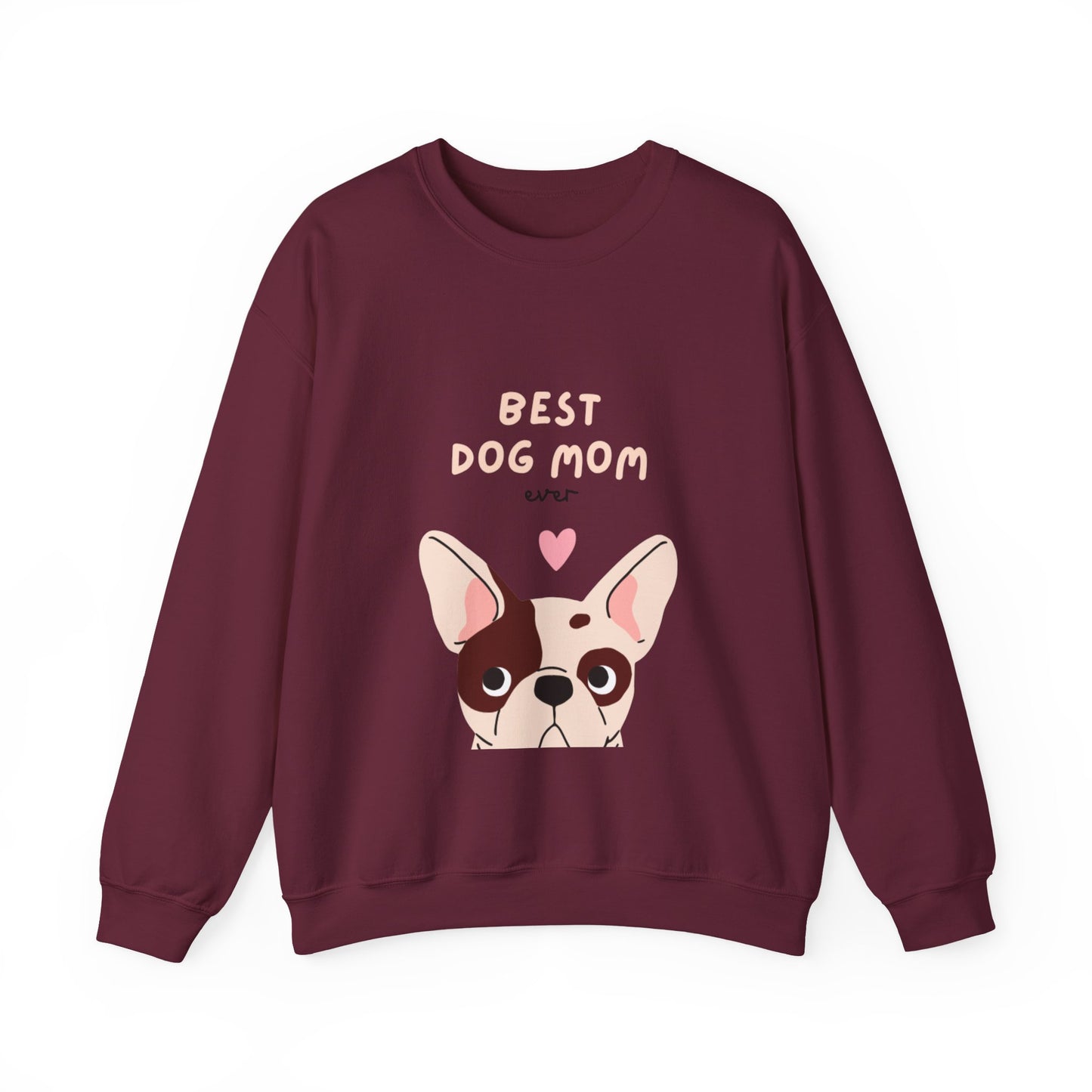 Best Dog Mom Sweatshirt — Cute French Bulldog Crewneck for Dog Lovers