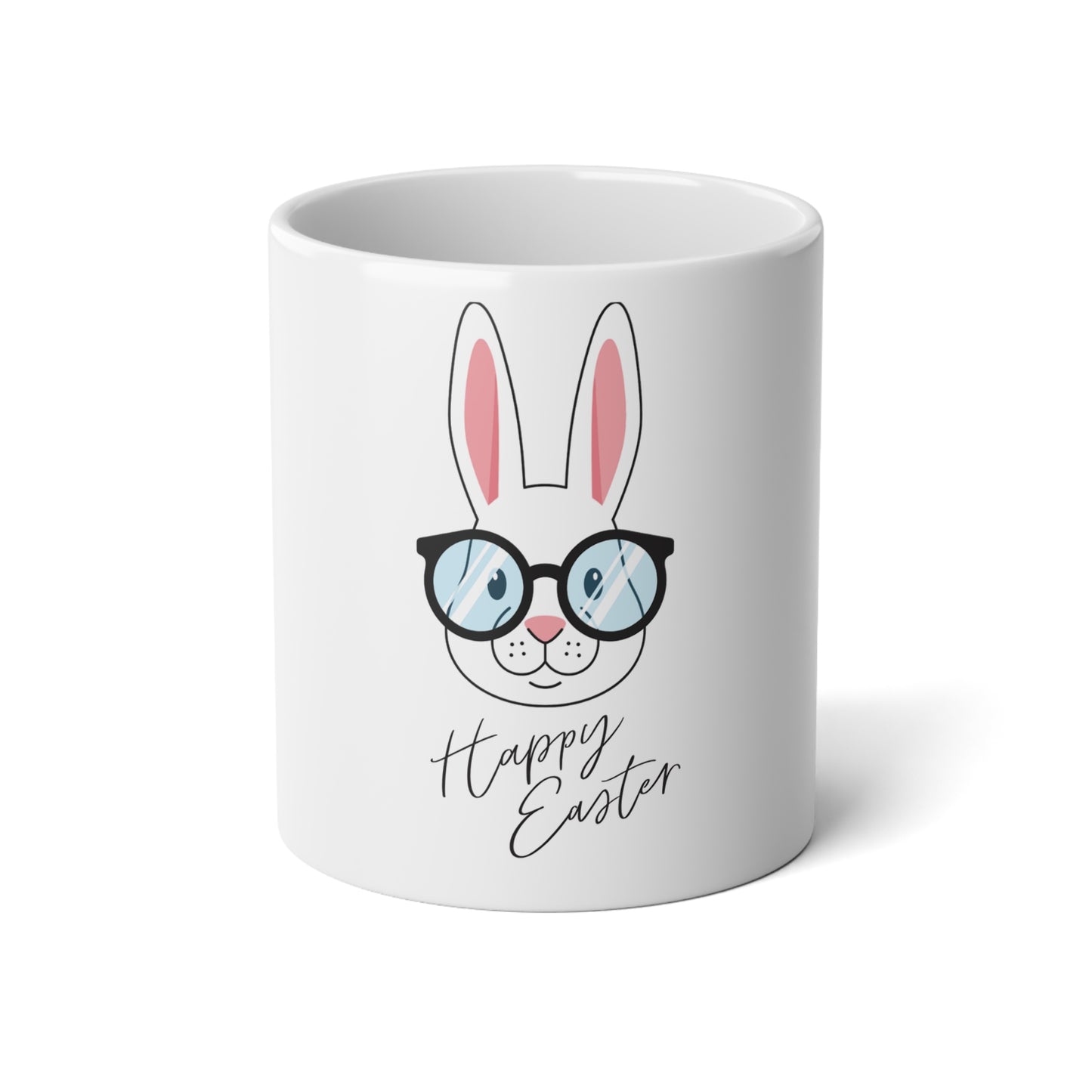 Happy Easter Bunny Jumbo Mug — 20oz Easter Bunny Coffee Cup with Glasses