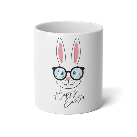 Happy Easter Bunny Jumbo Mug — 20oz Easter Bunny Coffee Cup with Glasses