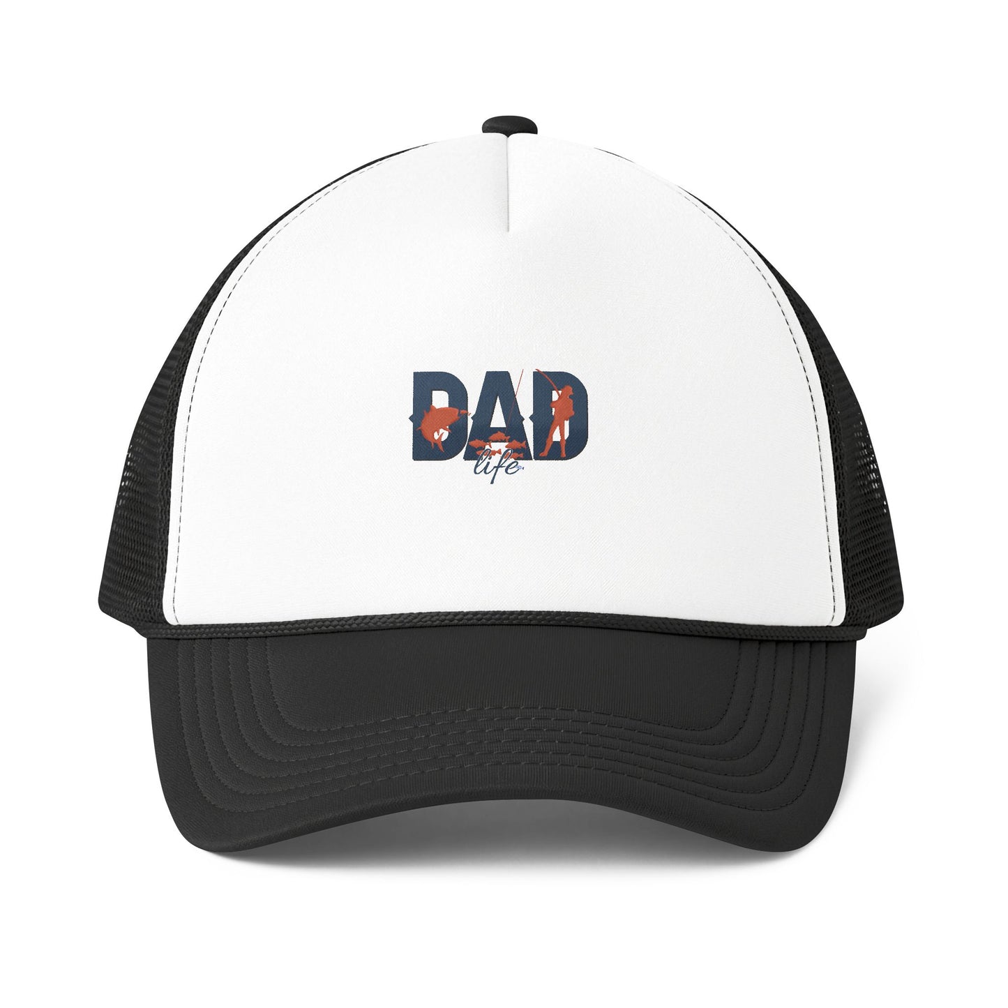 Dad Life Trucker Cap — Retro Floral Logo Foam Mesh-Back Hat