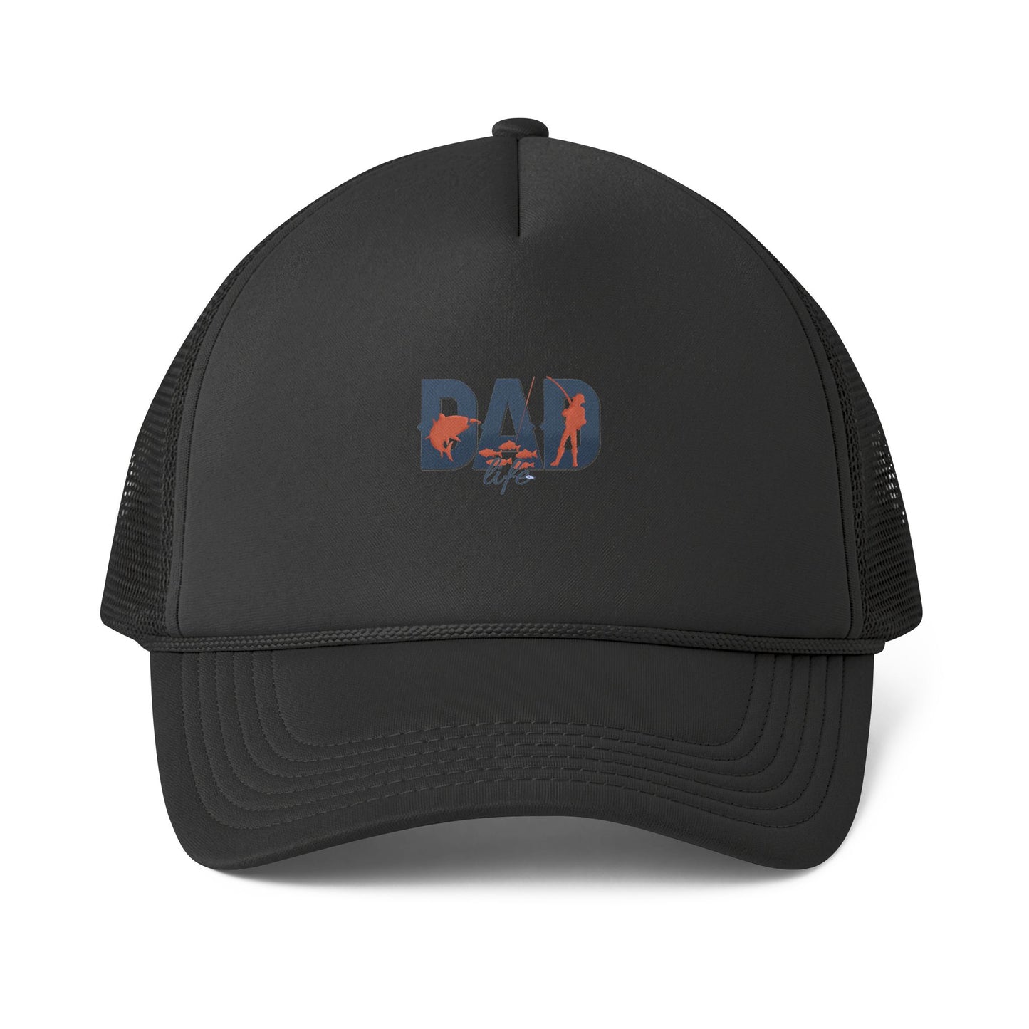 Dad Life Trucker Cap — Retro Floral Logo Foam Mesh-Back Hat