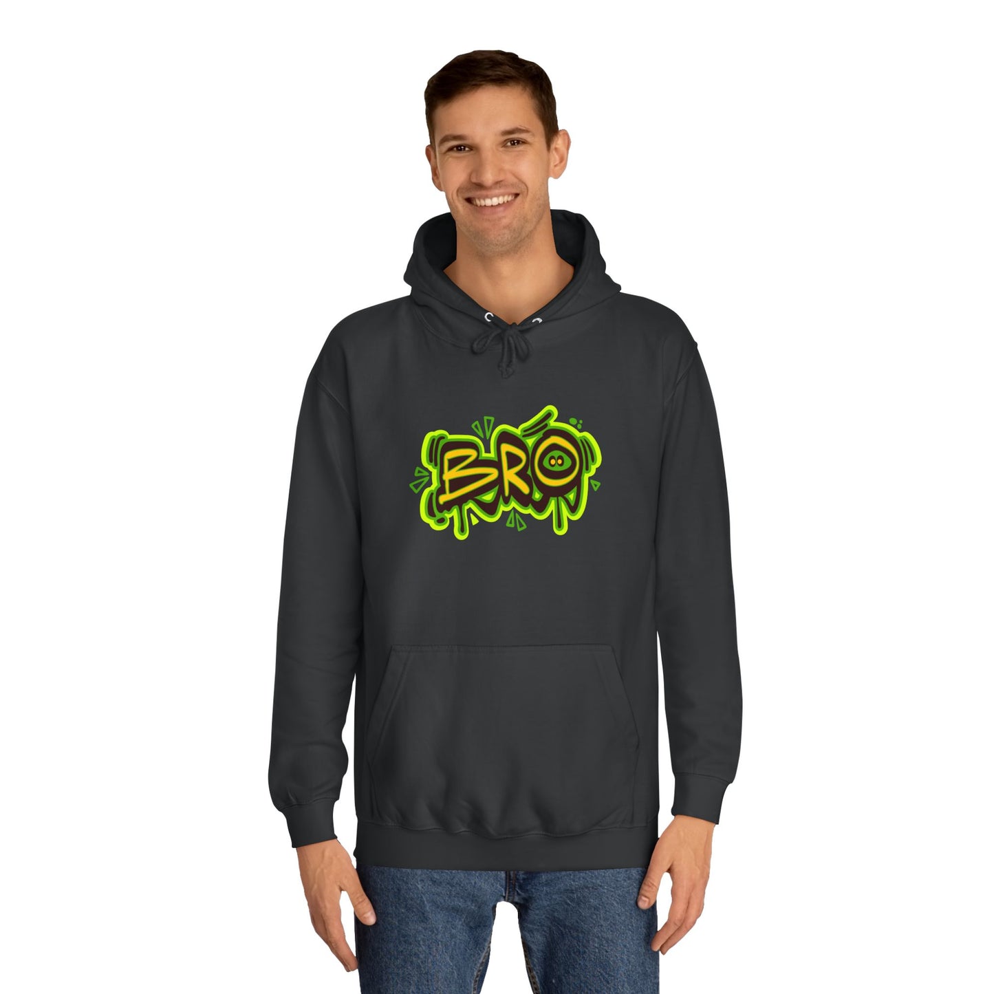 Graffiti 'BRO' Hoodie — Streetwear College Pullover