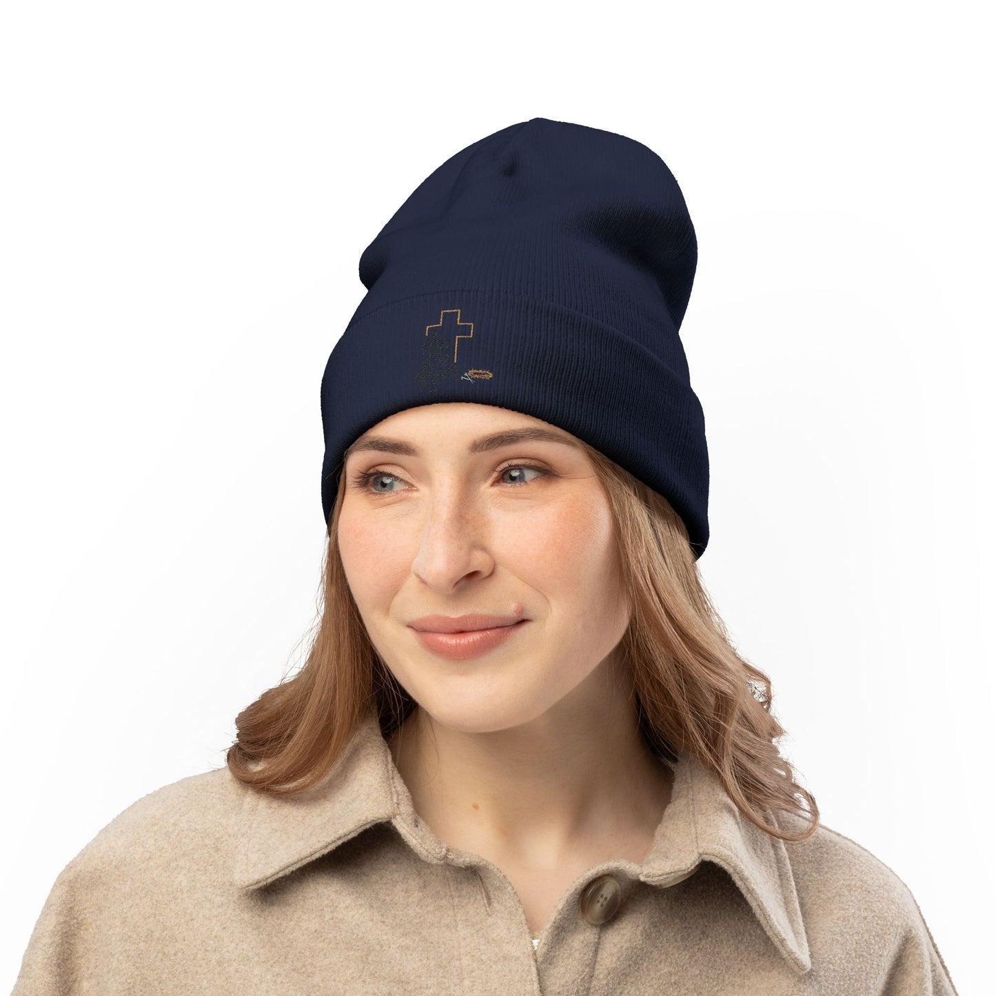He Is Risen Embroidered Knit Beanie