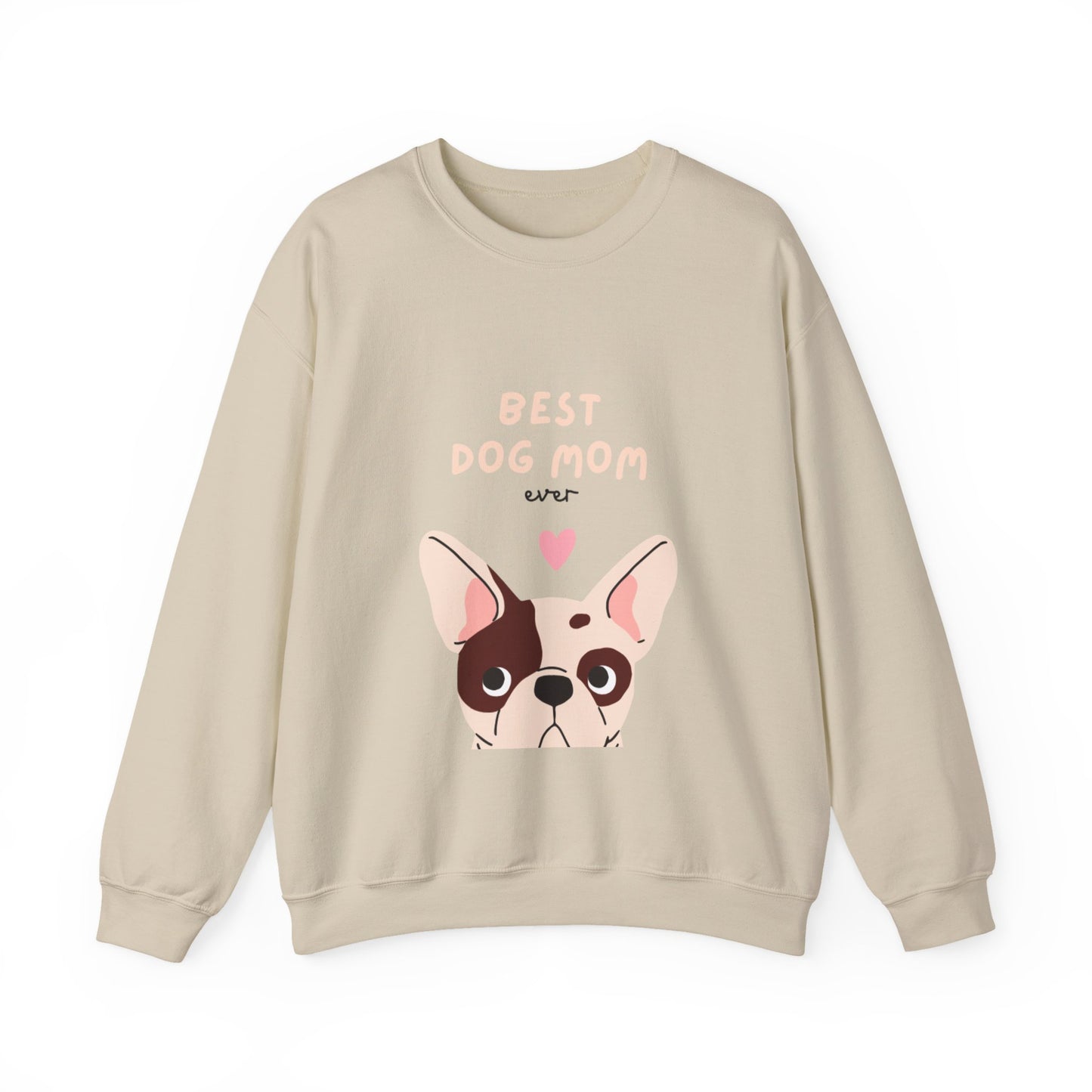 Best Dog Mom Sweatshirt — Cute French Bulldog Crewneck for Dog Lovers