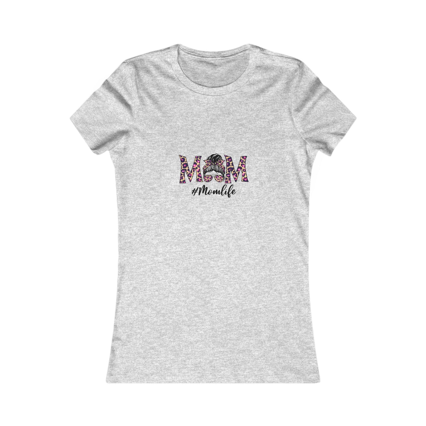Momlife Floral Tee — 'MOM' Leopard Print Design Women's T-Shirt