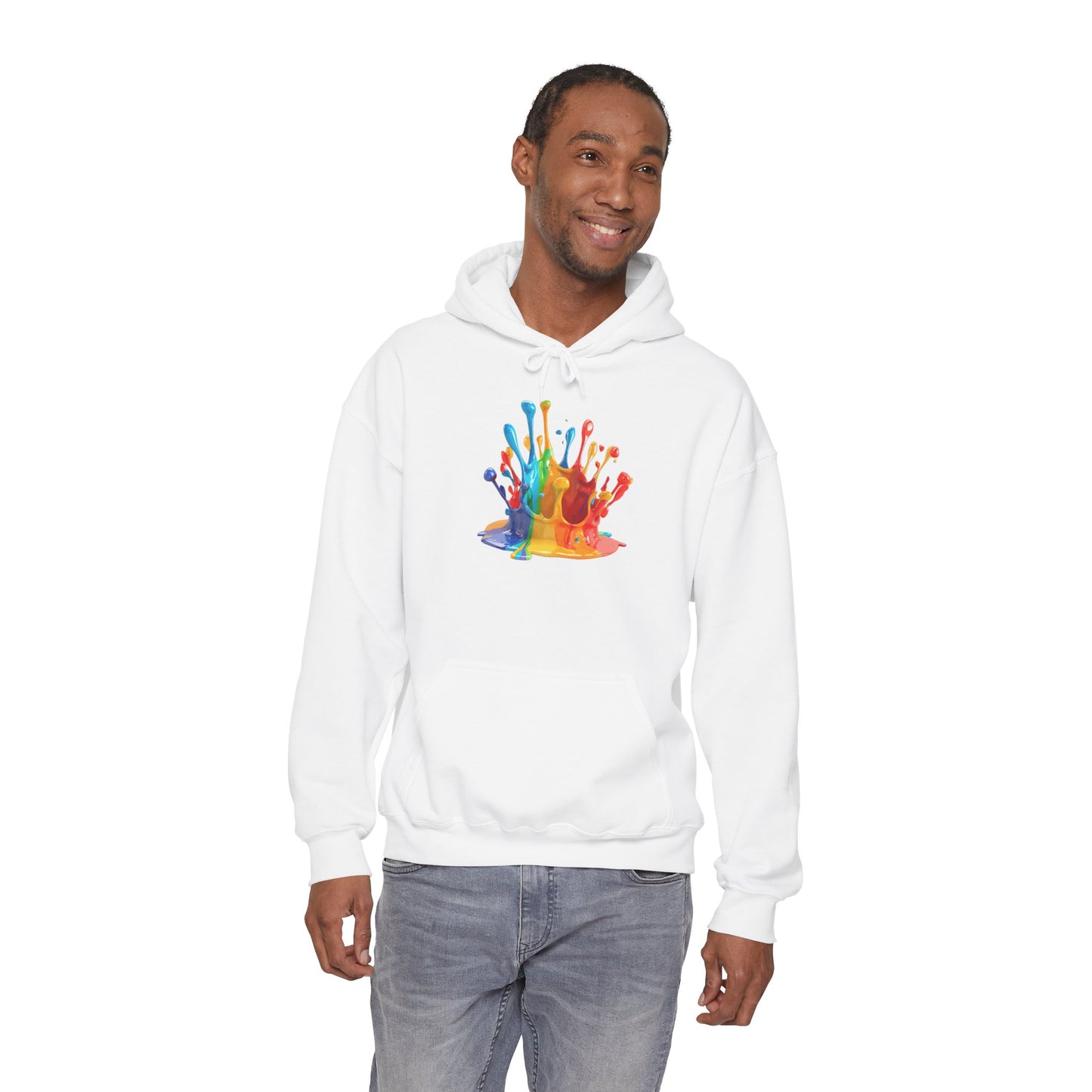 Color Splash Crown Hoodie – Rainbow Paint Crown Graphic Sweatshirt