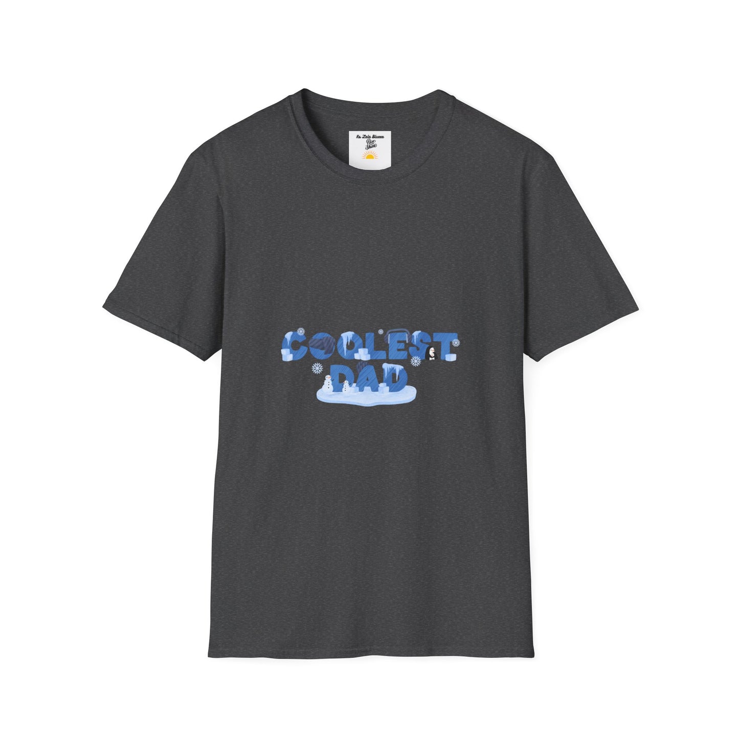 Coolest Dad T-Shirt — Blue Pattern "Coolest Dad" Graphic Tee