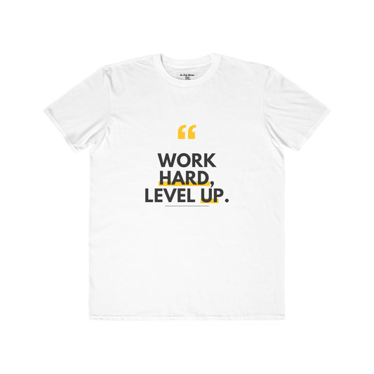 Work Hard, Level Up Tee — Motivational Men's Graphic T-Shirt