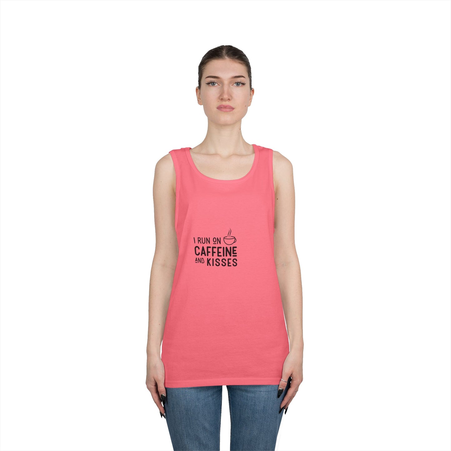 Caffeine & Kisses Tank Top — Cute Coffee Lover Shirt