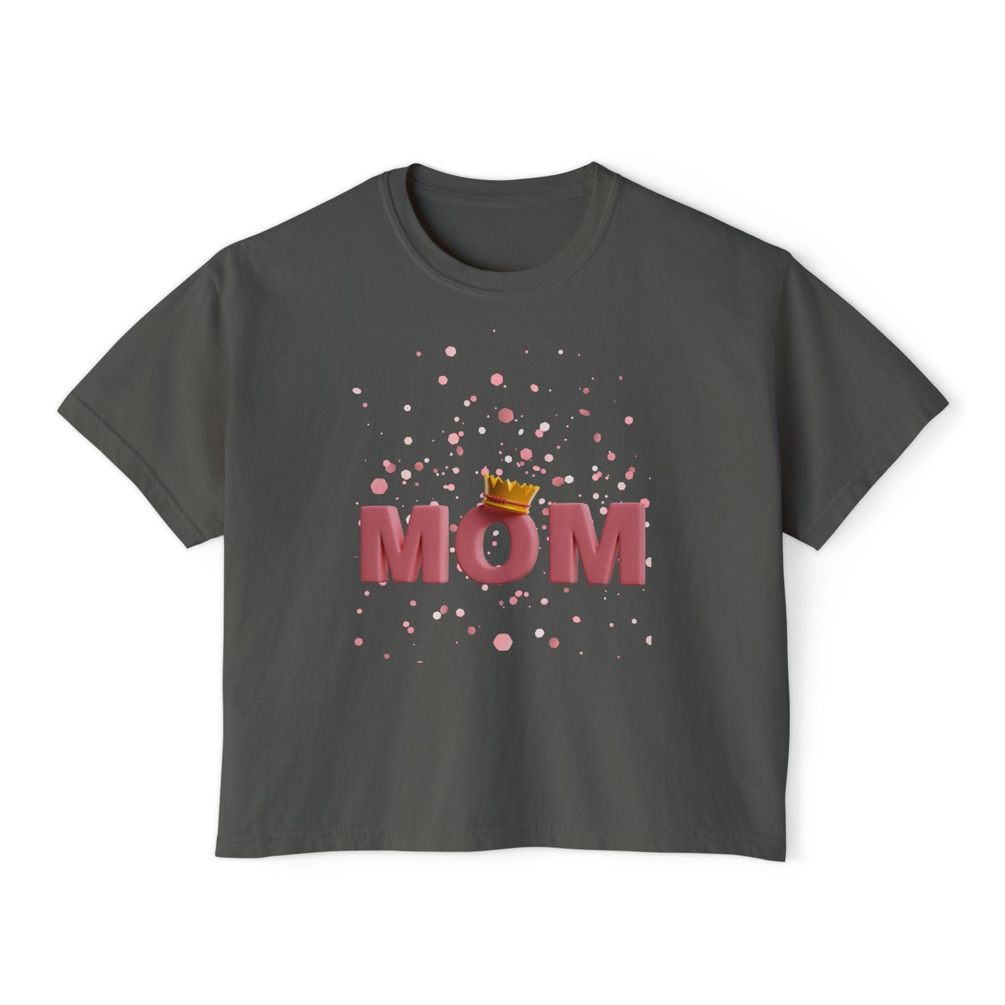 Mom Crown Boxy Tee - Stylish Women's T-Shirt for Mother's Day