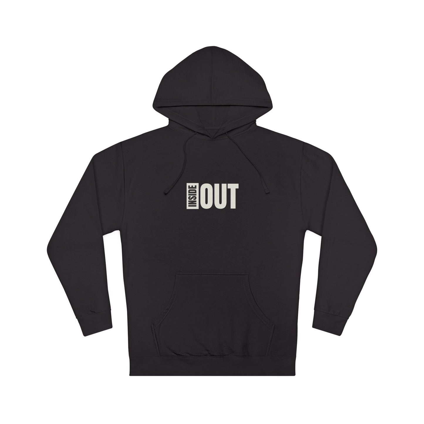 Inside Out Hoodie — Minimalist White Pullover with Subtle Typography