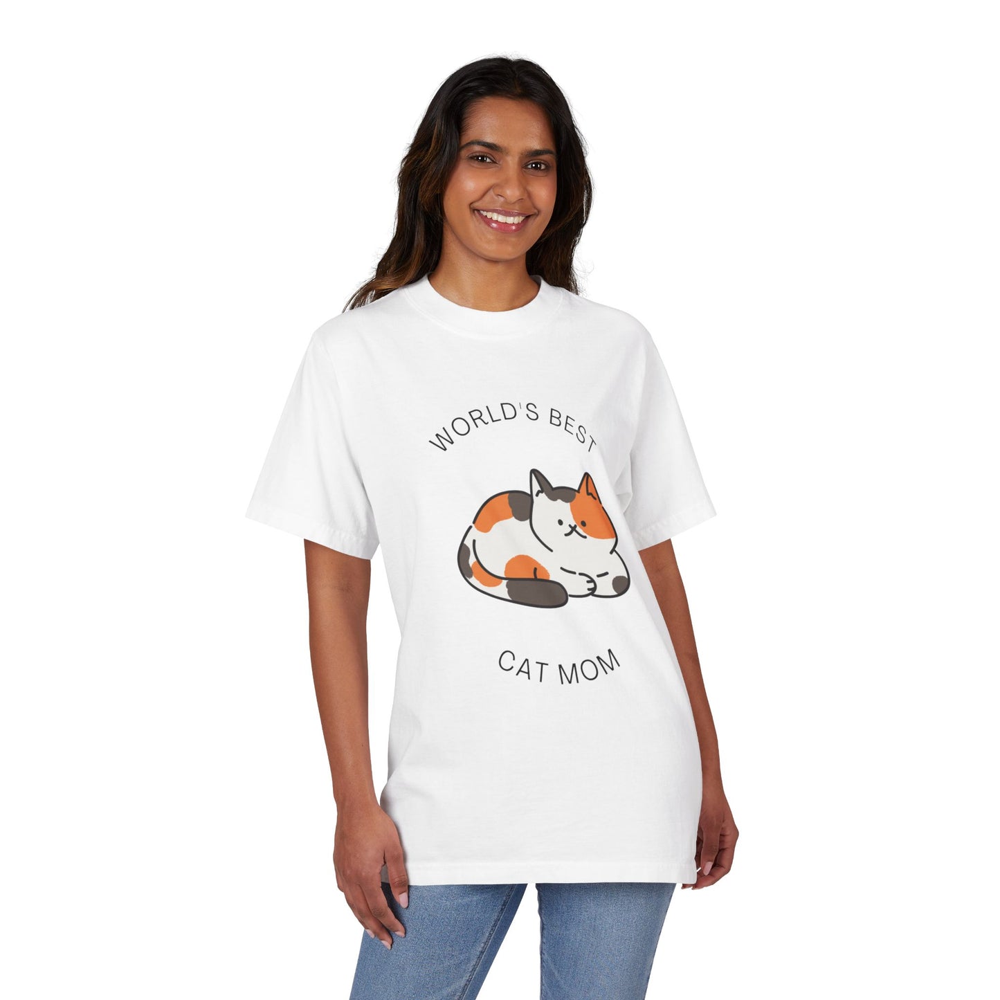 World's Best Cat Mom T-Shirt — Cute Calico Cat Graphic Tee for Cat Lovers
