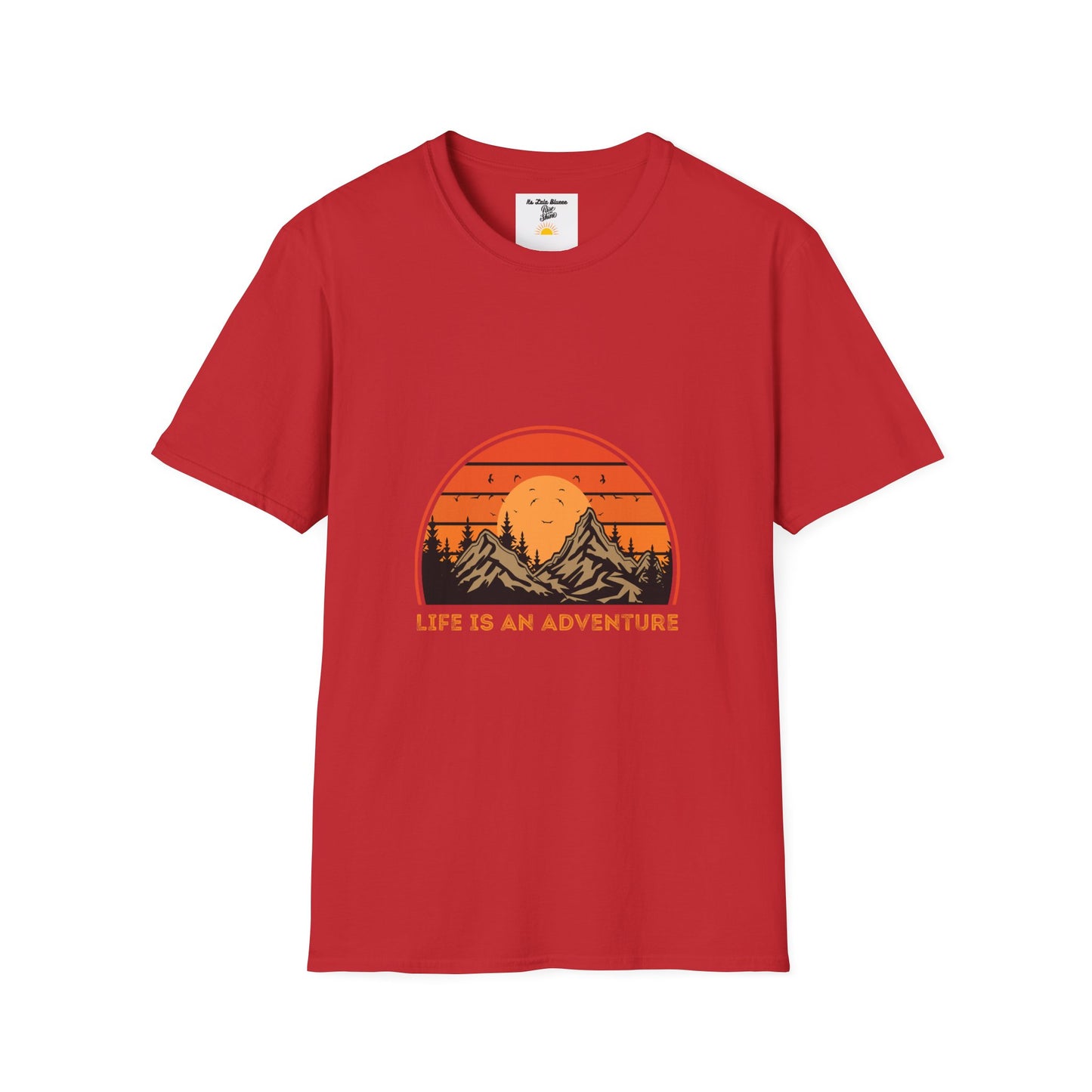 Adventure Mountains T-Shirt — "Life Is An Adventure" Retro Sunset Tee