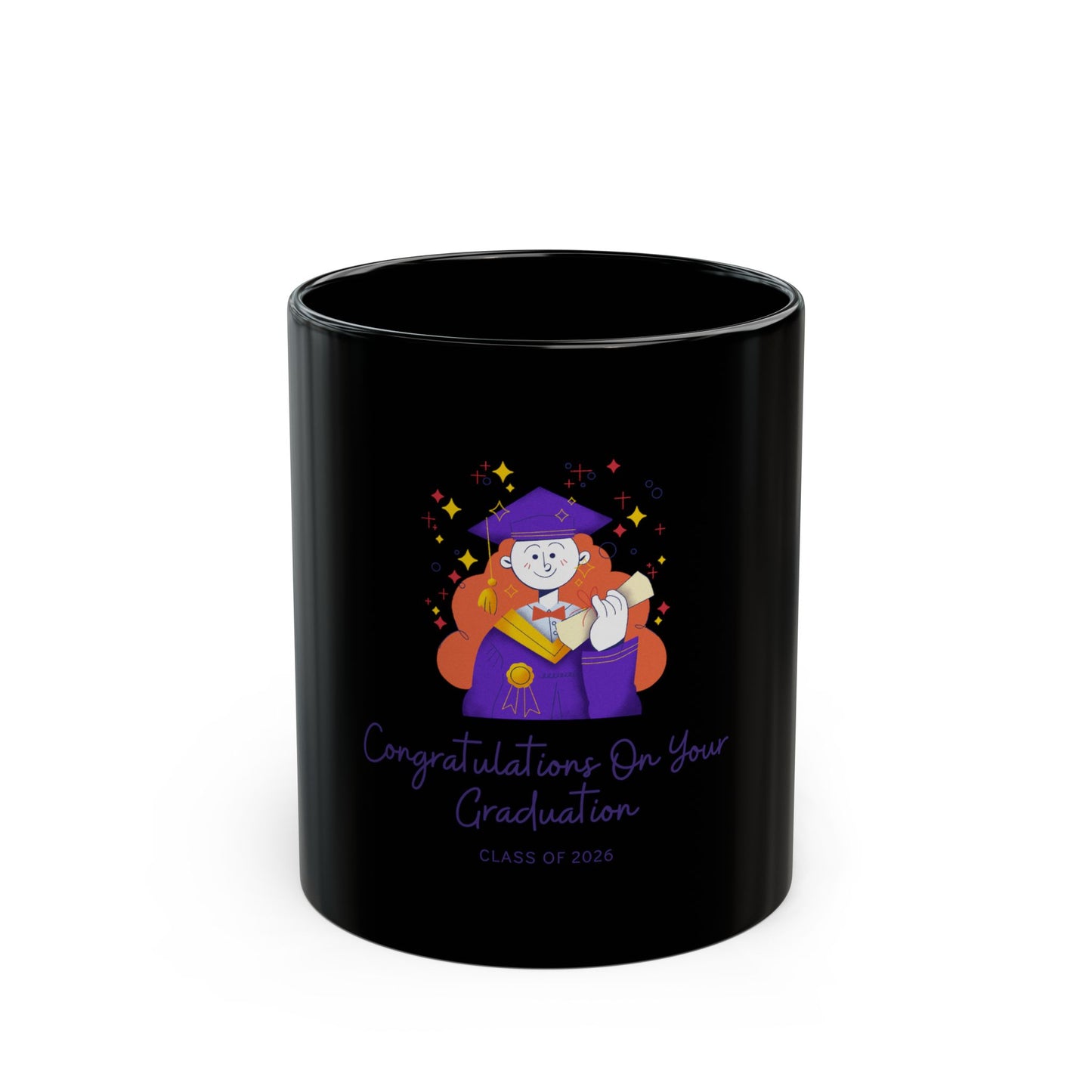 Graduation Congrats Mug – "Congratulations On Your Graduation" Class of 2025 Black Coffee Cup