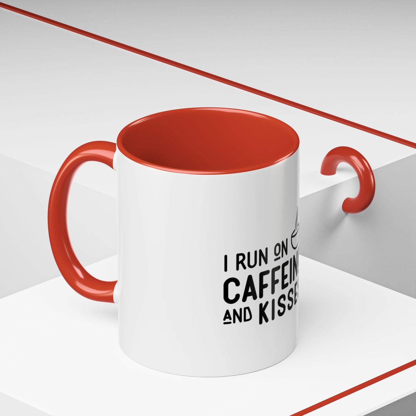 I Run on Caffeine and Kisses Coffee Mug — Accent 11/15oz