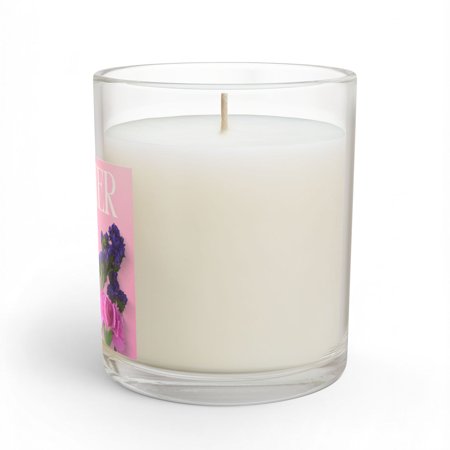 Mother Floral Glass Candle — 11oz Pink Bouquet Scented Candle for Mother's Day