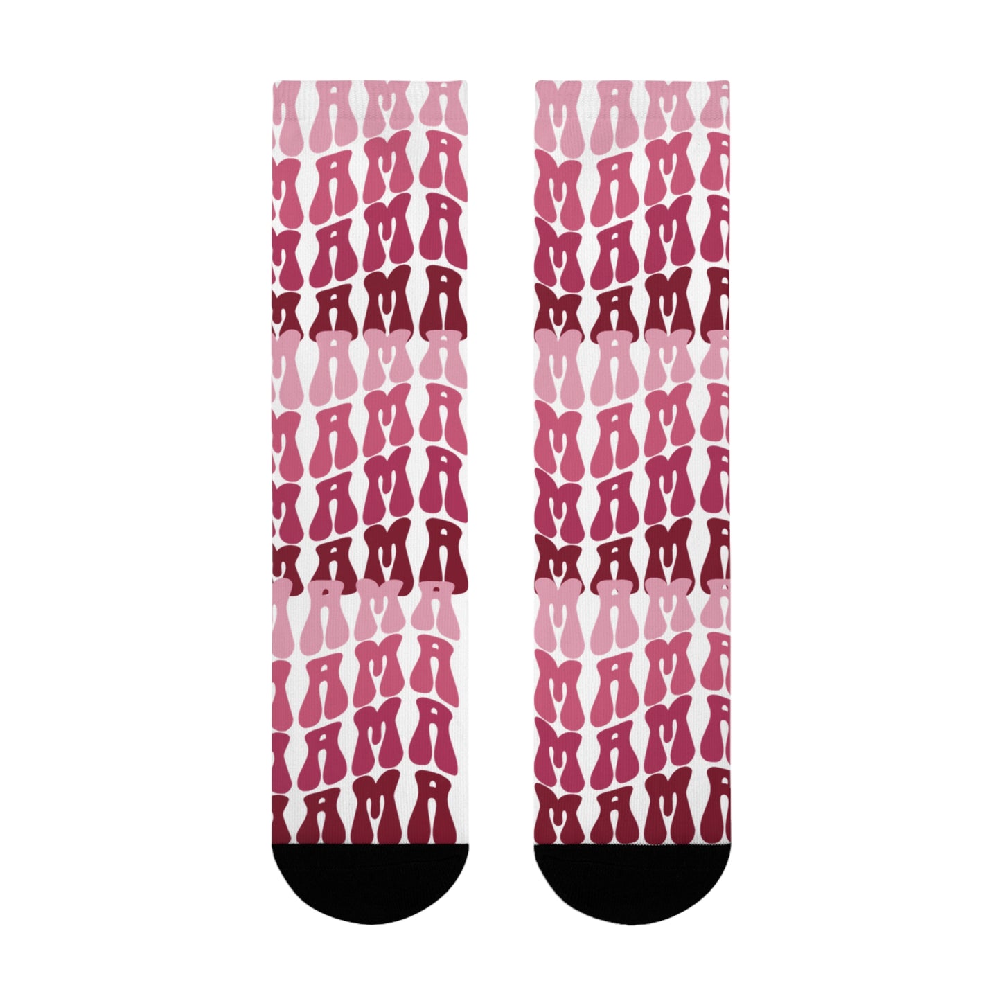 Pink Tie-Dye Crew Socks – Sublimated Patterned Socks