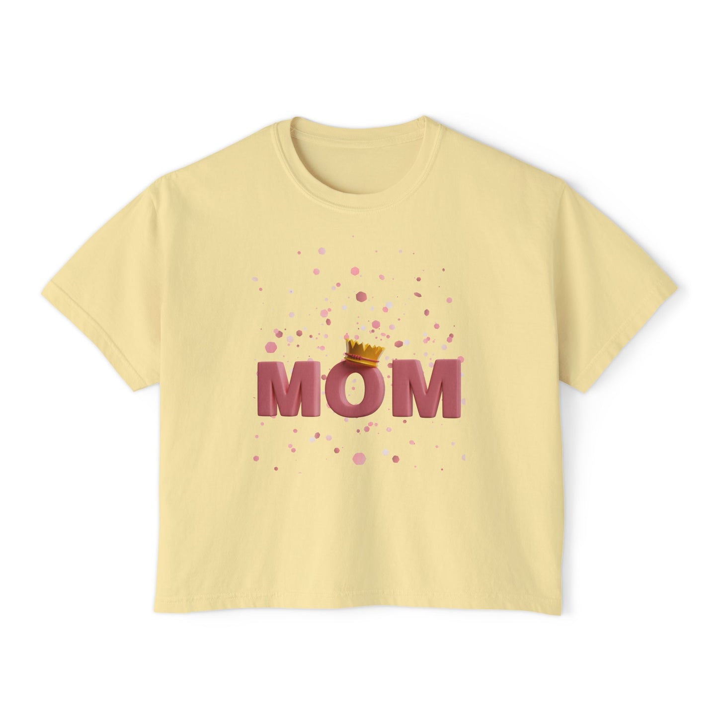 Mom Crown Boxy Tee - Stylish Women's T-Shirt for Mother's Day