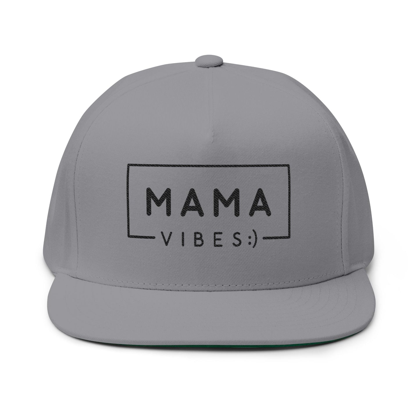 Mama Vibes Embroidered Flat Bill Cap