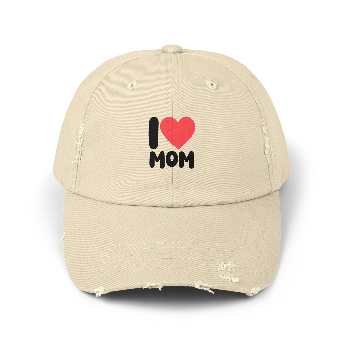 I  Mom Distressed Baseball Cap — Vintage Mom Hat for Mother’s Day