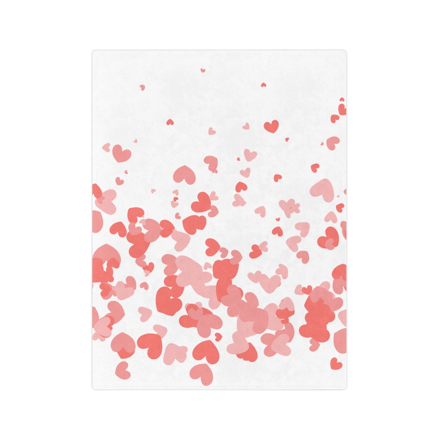 Microfiber Blanket — Pink Heart Confetti Throw for Valentine's Day & Cozy Gifts