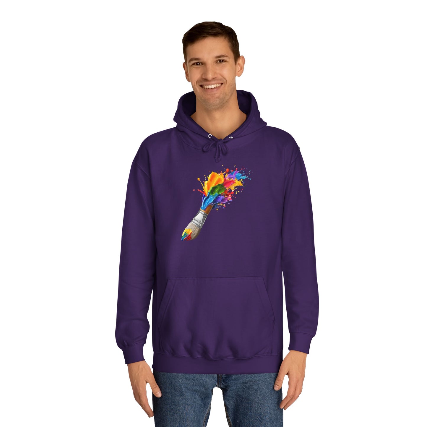 Artist Paintbrush Hoodie — Color Splash Creative Sweatshirt