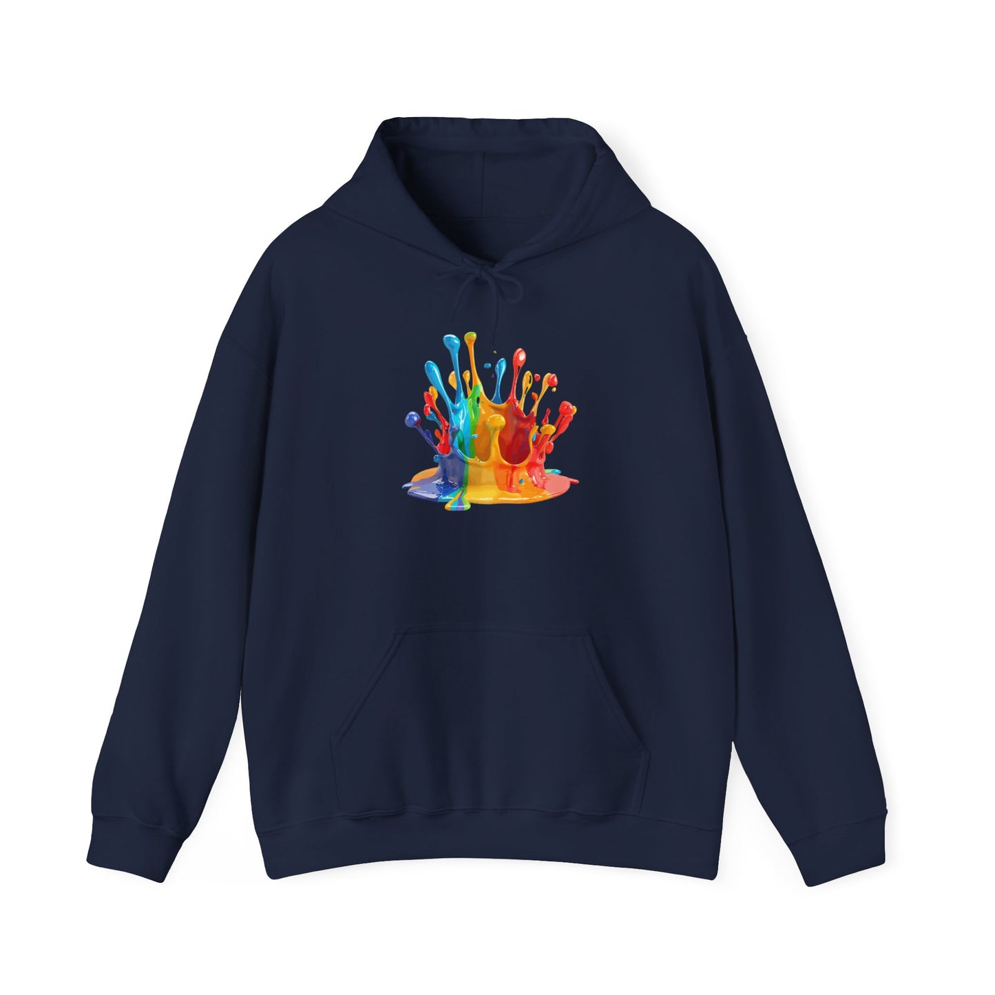 Color Splash Crown Hoodie – Rainbow Paint Crown Graphic Sweatshirt